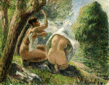baigneurs 3 1894 Camille Pissarro Peinture à l'huile